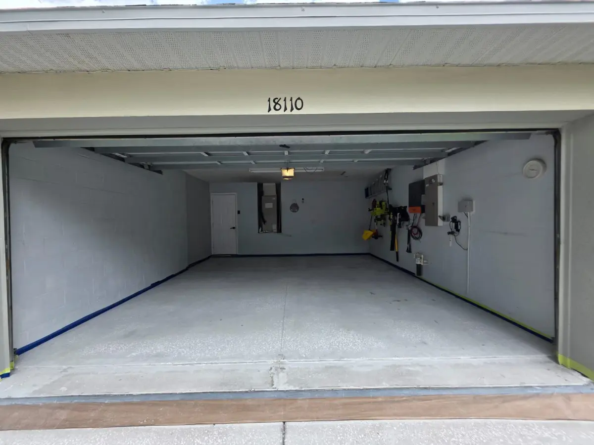 Residential epoxy coating before